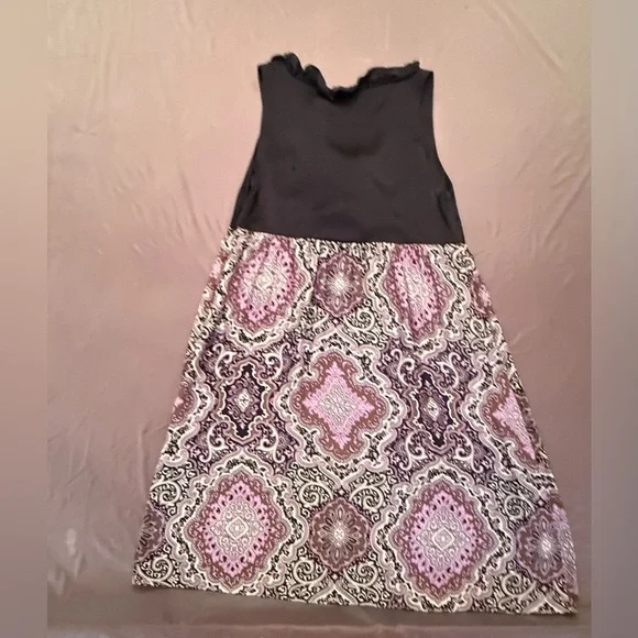 Alice & Trixie Black/Purple Paisley 100% Silk Sleeveless Mini Dress Size XS $198 - Picture 3 of 8